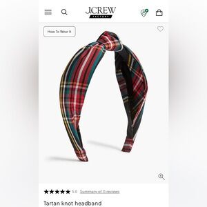 J. Crew Factory Multicolor Tartan Plaid Headband